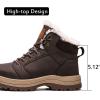 imagevisionreast Men Womens Winter Snow Boots Insulated Outdoor Hiking Shoes Fur Lined Warm BootsBrown