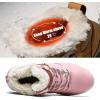 imagevisionreast Men Womens Winter Snow Boots Insulated Outdoor Hiking Shoes Fur Lined Warm BootsPink