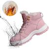 imagevisionreast Men Womens Winter Snow Boots Insulated Outdoor Hiking Shoes Fur Lined Warm BootsPink