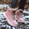 imagevisionreast Men Womens Winter Snow Boots Insulated Outdoor Hiking Shoes Fur Lined Warm BootsPink