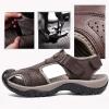 imageVISIONREAST Mens Leather Sandals  Outdoor Hiking ampamp Waterproof Athletic Sports Sandals  Fisherman Beach Shoes with Closed ToeAdark Brown