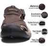 imageVISIONREAST Mens Leather Sandals  Outdoor Hiking ampamp Waterproof Athletic Sports Sandals  Fisherman Beach Shoes with Closed ToeAdark Brown