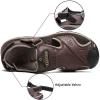 imageVISIONREAST Mens Leather Sandals  Outdoor Hiking ampamp Waterproof Athletic Sports Sandals  Fisherman Beach Shoes with Closed ToeAdark Brown