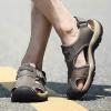 imageVISIONREAST Mens Leather Sandals  Outdoor Hiking ampamp Waterproof Athletic Sports Sandals  Fisherman Beach Shoes with Closed ToeAdark Brown