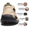 imageVISIONREAST Mens Leather Sandals  Outdoor Hiking ampamp Waterproof Athletic Sports Sandals  Fisherman Beach Shoes with Closed ToeCkhaki