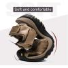 imageVISIONREAST Mens Leather Sandals  Outdoor Hiking ampamp Waterproof Athletic Sports Sandals  Fisherman Beach Shoes with Closed ToeCkhaki