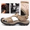 imageVISIONREAST Mens Leather Sandals  Outdoor Hiking ampamp Waterproof Athletic Sports Sandals  Fisherman Beach Shoes with Closed ToeCkhaki
