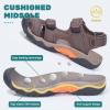 imageVISIONREAST Mens Leather Sandals  Outdoor Hiking ampamp Waterproof Athletic Sports Sandals  Fisherman Beach Shoes with Closed ToeEdark Brown