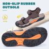 imageVISIONREAST Mens Leather Sandals  Outdoor Hiking ampamp Waterproof Athletic Sports Sandals  Fisherman Beach Shoes with Closed ToeEdark Brown