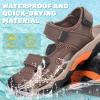 imageVISIONREAST Mens Leather Sandals  Outdoor Hiking ampamp Waterproof Athletic Sports Sandals  Fisherman Beach Shoes with Closed ToeEdark Brown