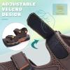 imageVISIONREAST Mens Leather Sandals  Outdoor Hiking ampamp Waterproof Athletic Sports Sandals  Fisherman Beach Shoes with Closed ToeEdark Brown