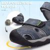 imageVISIONREAST Mens Leather Sandals  Outdoor Hiking ampamp Waterproof Athletic Sports Sandals  Fisherman Beach Shoes with Closed ToeFblue