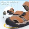 imageVISIONREAST Mens Leather Sandals  Outdoor Hiking ampamp Waterproof Athletic Sports Sandals  Fisherman Beach Shoes with Closed ToeGbrown