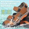 imageVISIONREAST Mens Leather Sandals  Outdoor Hiking ampamp Waterproof Athletic Sports Sandals  Fisherman Beach Shoes with Closed ToeGbrown