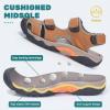 imageVISIONREAST Mens Leather Sandals  Outdoor Hiking ampamp Waterproof Athletic Sports Sandals  Fisherman Beach Shoes with Closed ToeGbrown