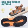 imageVISIONREAST Mens Leather Sandals  Outdoor Hiking ampamp Waterproof Athletic Sports Sandals  Fisherman Beach Shoes with Closed ToeGbrown