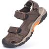 imageVISIONREAST Mens Leather Sandals  Outdoor Hiking ampamp Waterproof Athletic Sports Sandals  Fisherman Beach Shoes with Closed ToeEdark Brown