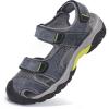 imageVISIONREAST Mens Leather Sandals  Outdoor Hiking ampamp Waterproof Athletic Sports Sandals  Fisherman Beach Shoes with Closed ToeFblue