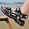 imagevisionreast Mens Athletic Sandals Open Toe Hiking Outdoor Nonslip Sandals Air Cushion Sport Casual Beach SandalsDblack and White
