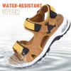 imagevisionreast Mens Athletic Sandals Open Toe Hiking Outdoor Nonslip Sandals Air Cushion Sport Casual Beach SandalsObrown and Yellow