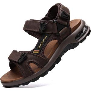 imagevisionreast Mens Athletic Sandals Open Toe Hiking Outdoor Nonslip Sandals Air Cushion Sport Casual Beach SandalsAred Brown