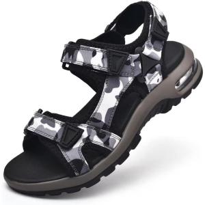 imagevisionreast Mens Athletic Sandals Open Toe Hiking Outdoor Nonslip Sandals Air Cushion Sport Casual Beach SandalsDblack and White