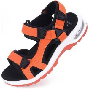 imagevisionreast Mens Athletic Sandals Open Toe Hiking Outdoor Nonslip Sandals Air Cushion Sport Casual Beach SandalsNorange and Black