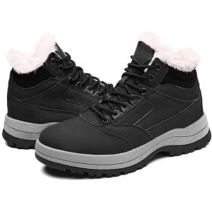 image:imagevisionreast Men Womens Winter Snow Boots High Top Outdoor Hiking Booties Non Slip Warm Fur Lined Shoes