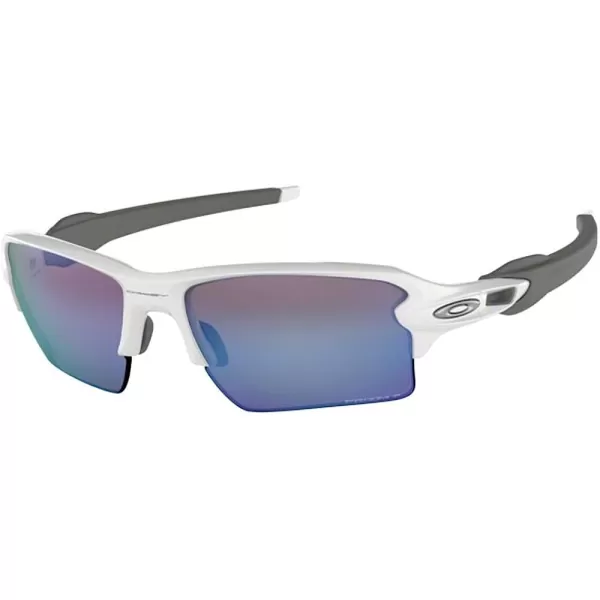 imageOakley Flak 20 XL OO9188 Sunglasses For Men BUNDLE Leash Designer iWear Care KitPolished WhitePrizm Deep H2o Polarized
