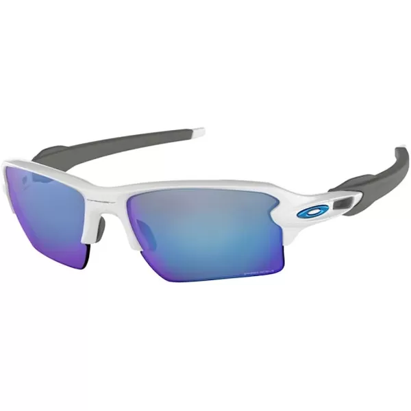 imageOakley Flak 20 XL OO9188 Sunglasses For Men BUNDLE Leash Designer iWear Care KitPolished WhitePrizm Sapphire