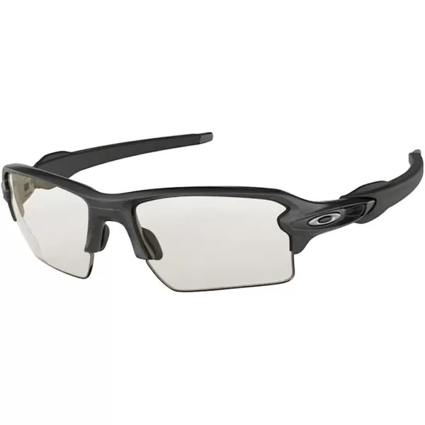 imageOakley Flak 20 XL OO9188 Sunglasses For Men BUNDLE Leash Designer iWear Care KitSteelClear to Black Photochromic