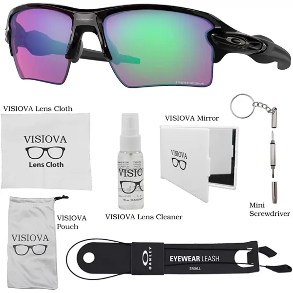 imageOakley Flak 20 XL OO9188 Sunglasses For Men Bundle Leash  VISIOVA AccessoriesPolished Black  Prizm Golf 918805