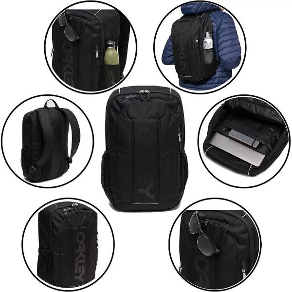 imageOakley Mens 20L Enduro 30 Black Backpack for Hiking Backpacking Camping Traveling  BUNDLE with Designer iWear Collapsible Water Bottle with CarabinerRed