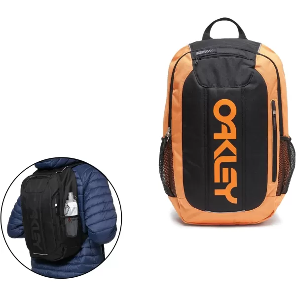 imageOakley Mens 20L Enduro 30 Black Backpack for Hiking Backpacking Camping Traveling  BUNDLE with Designer iWear Collapsible Water Bottle with CarabinerSoft Orange