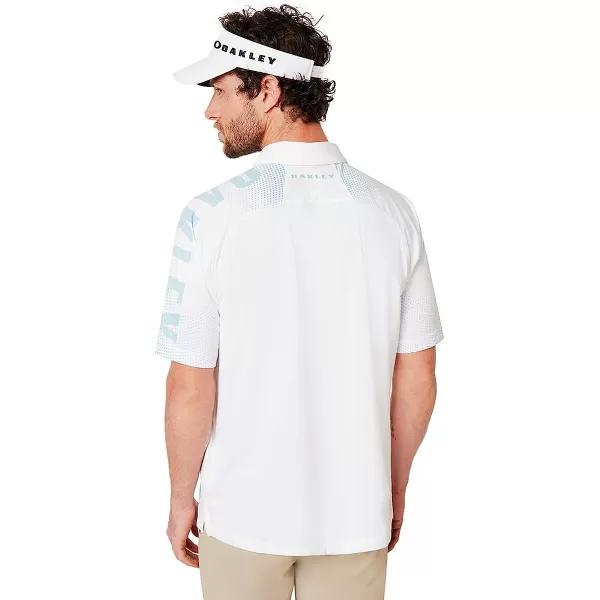 imageOakley Mens Graphic Logo Sleeves PoloWhite
