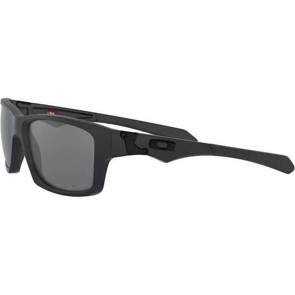 imageOakley Mens Jupiter Squared Sunglasses OO9135 PlasticMatte BlackBlack Iridium Polarized Black Iridium Polarized