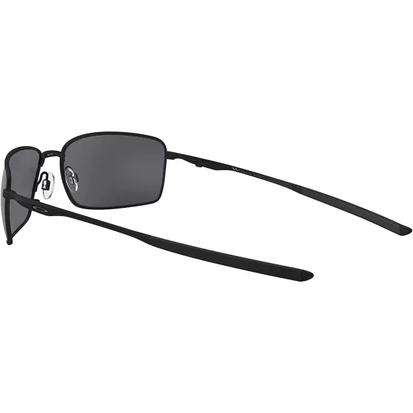 imageOakley Mens OO4075 Square Wire Rectangular Metal SunglassesMatte BlackBlack Iridium Polarized