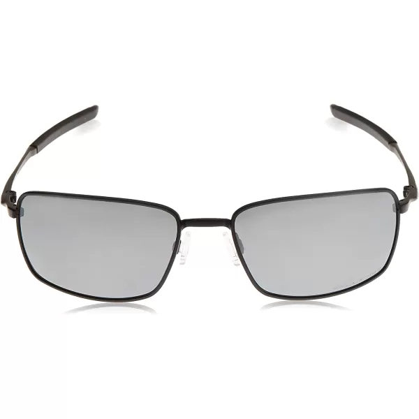 imageOakley Mens OO4075 Square Wire Rectangular Metal SunglassesMatte BlackBlack Iridium Polarized