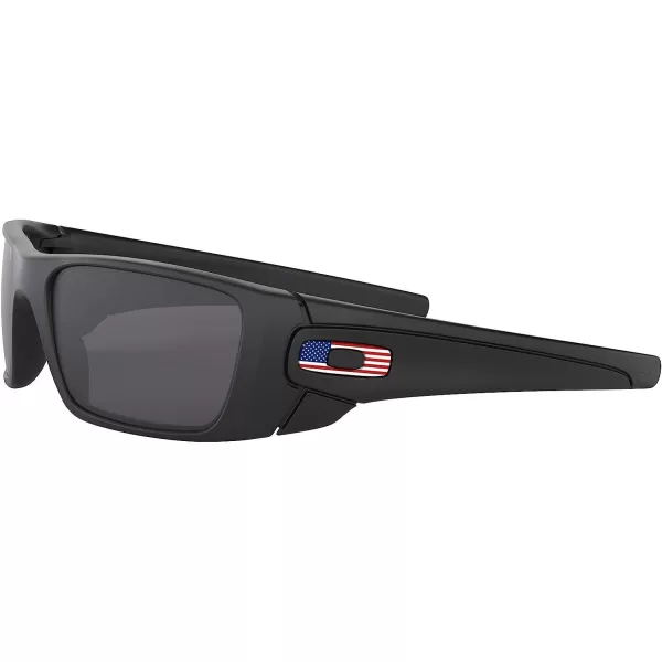 imageOakley Mens OO9096 Fuel Cell Wrap SunglassesMatte Black Usa Flag IconGrey