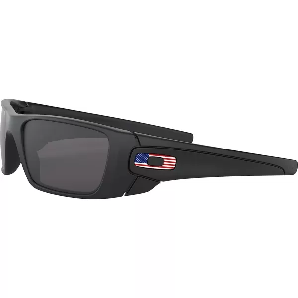 imageOakley Mens OO9096 Fuel Cell Wrap SunglassesMatte Black Usa Flag IconGrey