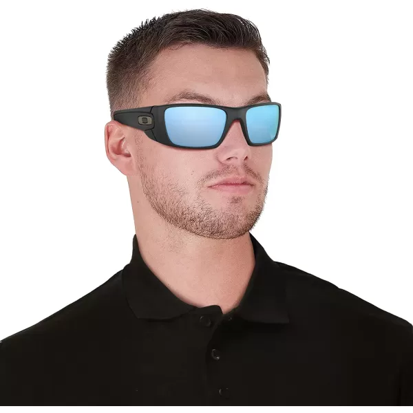 imageOakley Mens OO9096 Fuel Cell Wrap SunglassesMatte BlackPrizm Deep Water Polarized
