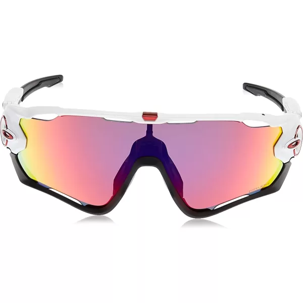 imageOakley Mens OO9290 Jawbreaker Shield SunglassesPolished White on BlackPrizm Road