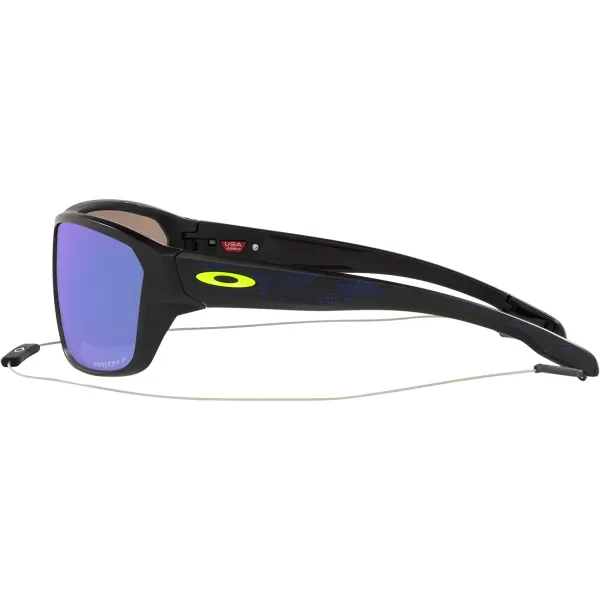 imageOakley Mens OO9416 Split Shot Rectangular SunglassesHi Res Matte BlackYellow IconPrizm Sapphire Polarized
