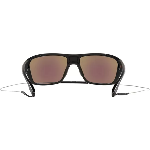 imageOakley Mens OO9416 Split Shot Rectangular SunglassesHi Res Matte BlackYellow IconPrizm Sapphire Polarized