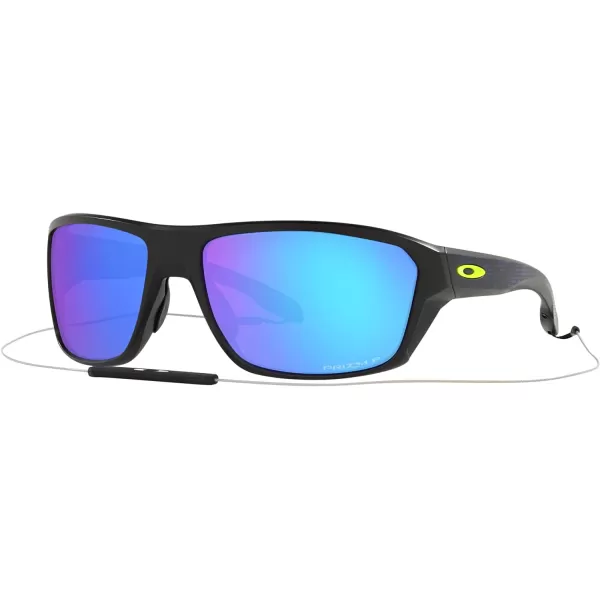 imageOakley Mens OO9416 Split Shot Rectangular SunglassesHi Res Matte BlackYellow IconPrizm Sapphire Polarized