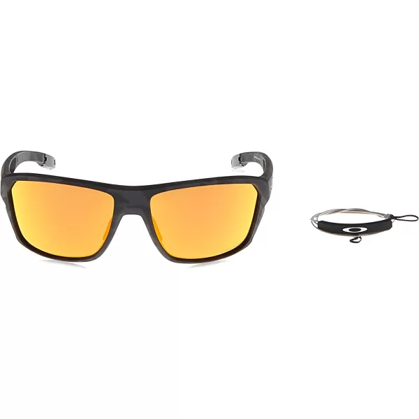 imageOakley Mens OO9416 Split Shot Rectangular SunglassesMatte Black CamouflagePrizm Ruby
