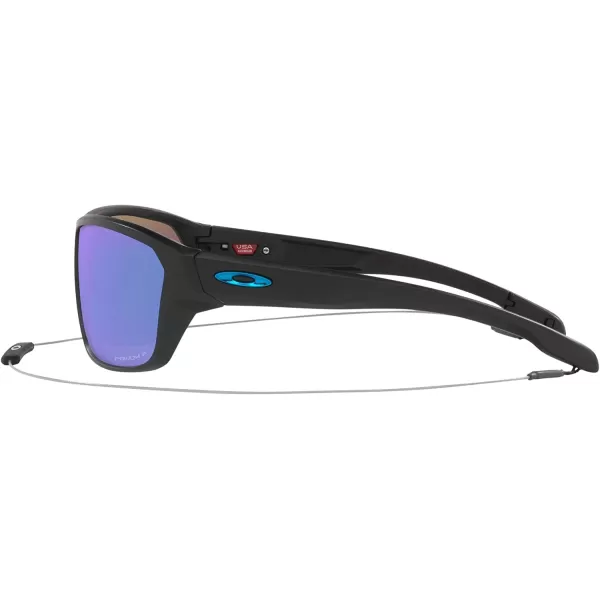 imageOakley Mens OO9416 Split Shot Rectangular SunglassesMatte BlackBlue IconPrizm Sapphire Polarized