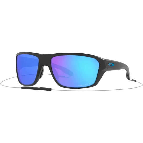 imageOakley Mens OO9416 Split Shot Rectangular SunglassesMatte BlackBlue IconPrizm Sapphire Polarized