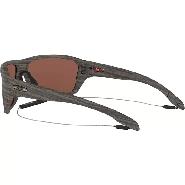 imageOakley Mens OO9416 Split Shot Rectangular SunglassesWoodgrainPrizm Deep Water Polarized