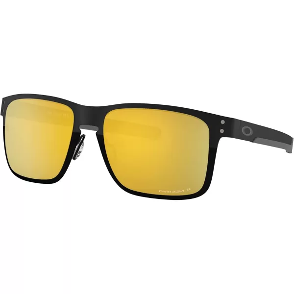 imageOakley Mens Oo4123 Holbrook Metal Square SunglassesPolished BlackPrizm 24k Polarized